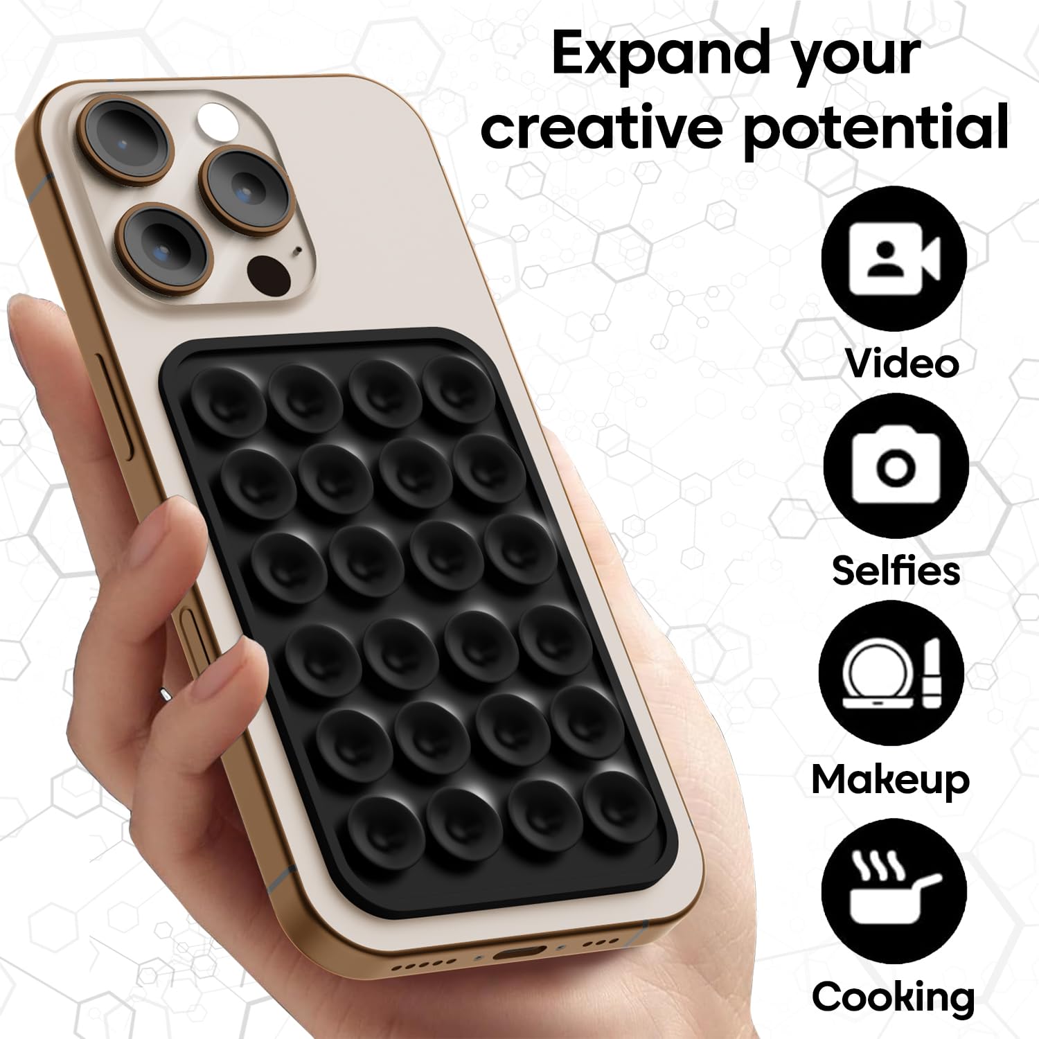 Sounce Suction Phone Case Mount – Ultra-Strong Grip for Vlogging, Selfies & Content Creation