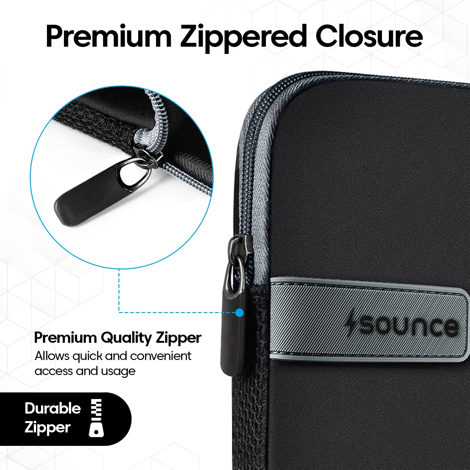 Sounce Protective Laptop Bag Sleeve fits Upto 13.3" Wrinkle Free, Padded, Water Resistant Light Neoprene case Cover Pouch, Compatible for All Notebooks Such as Mac Book Pro (13.3 inch)