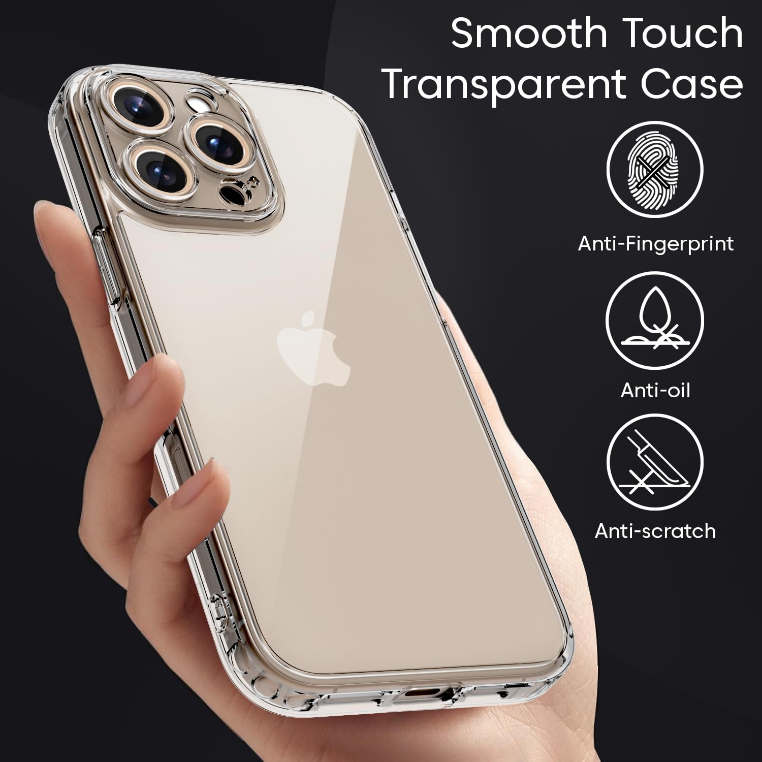 Sounce iPhone 16 Pro Max Case Cover with Ultra-Hybrid Crystal Clear | Camera Protection Bump | Shockproof Design | Hard Clear Back | Bumper Case Cover for iPhone 16 Pro Max (Transparent)
