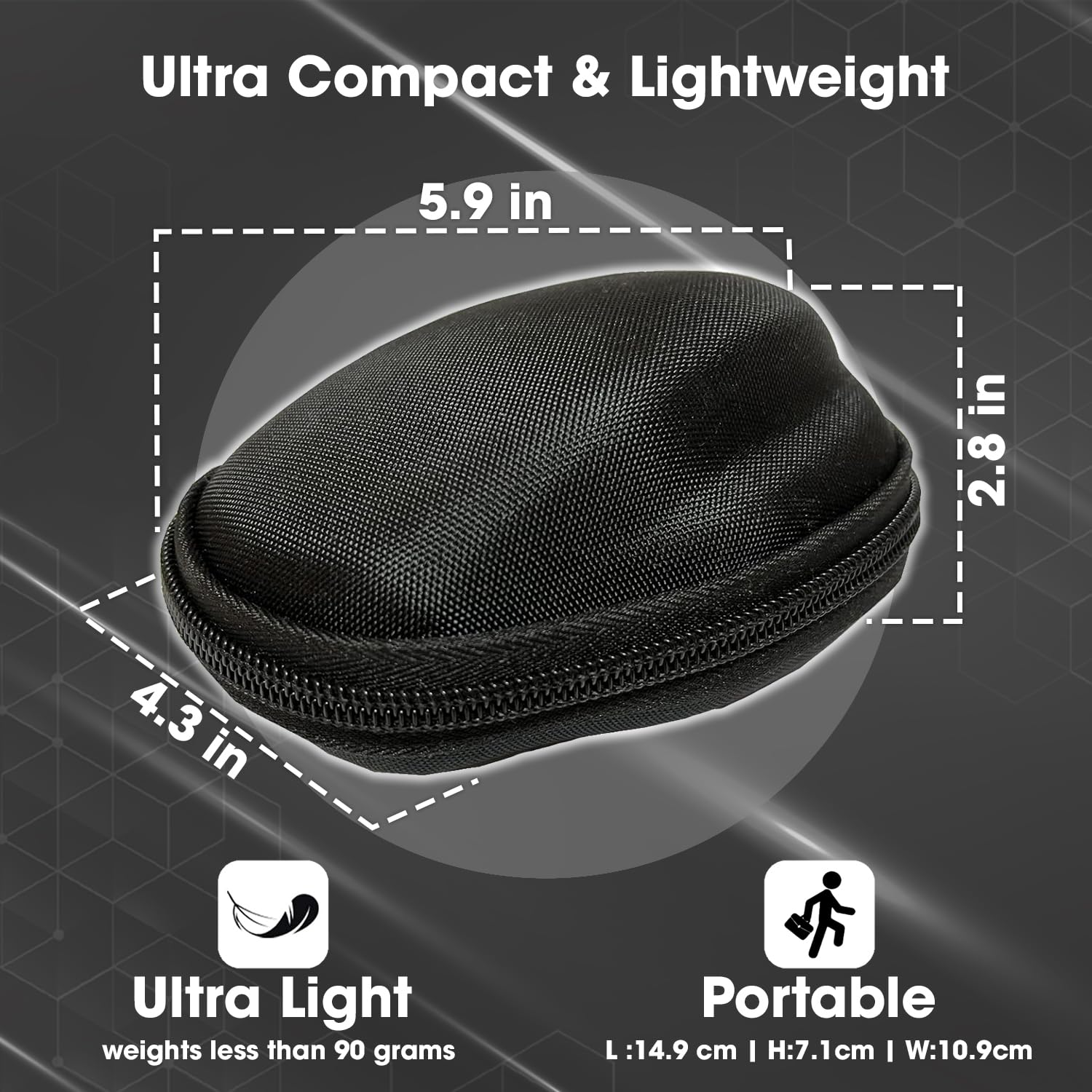 Sounce Mouse Cover Portable Carrying Protector Case for Logitech MX Master 2S Master 3 Wireless Mouse Protective Storage Bag Organizer (with Cushion & Lanyard) - Black