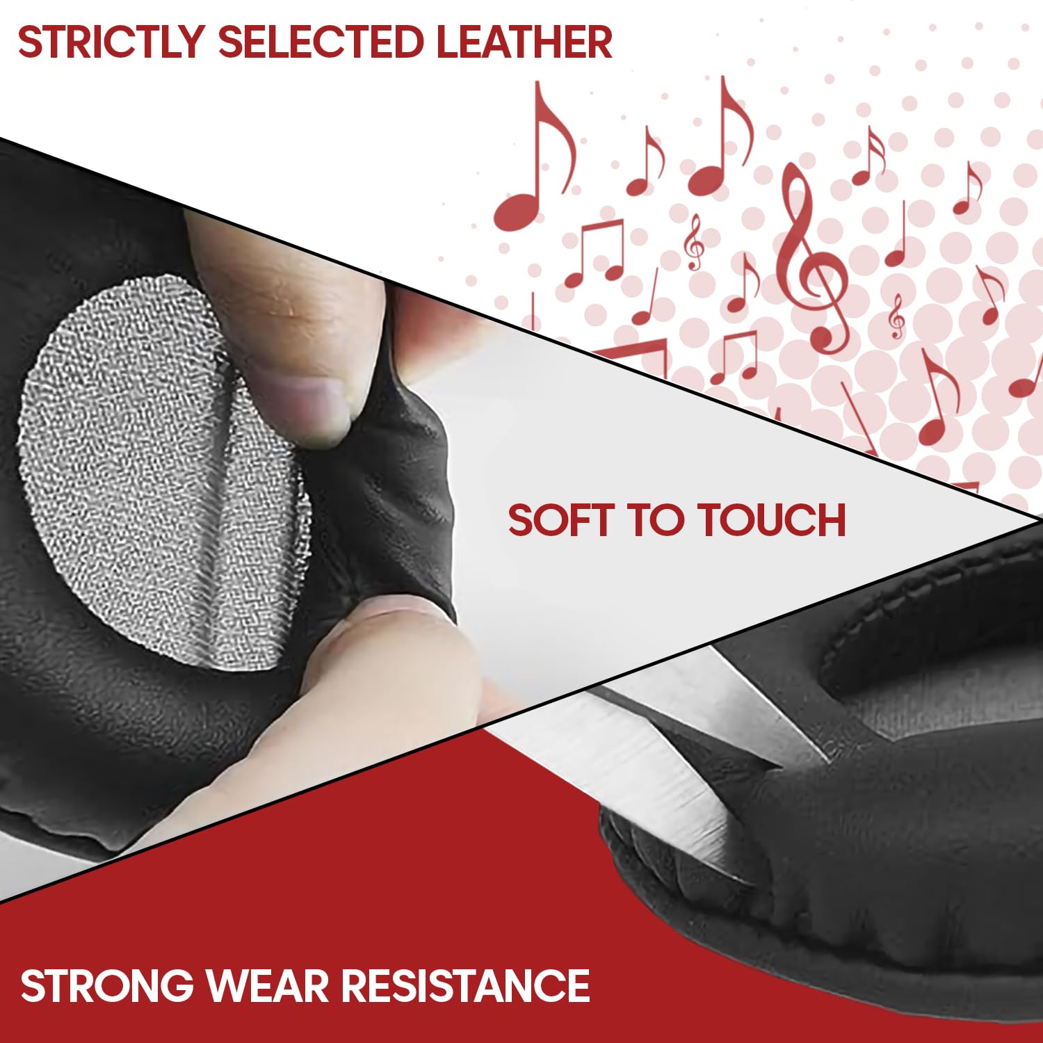 Sounce 80mm Soft Ear Pads Replacement Cushion Cover | Protein Leather & Memory Foam Earpads Headphone Cushion Compatible with Rockerz 450,450 Pro, Sony WHXB700/WH XB700 Extra Bass
