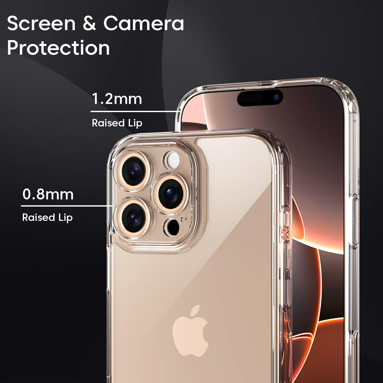 Sounce iPhone 16 Pro Max Case Cover with Ultra-Hybrid Crystal Clear | Camera Protection Bump | Shockproof Design | Hard Clear Back | Bumper Case Cover for iPhone 16 Pro Max (Transparent)