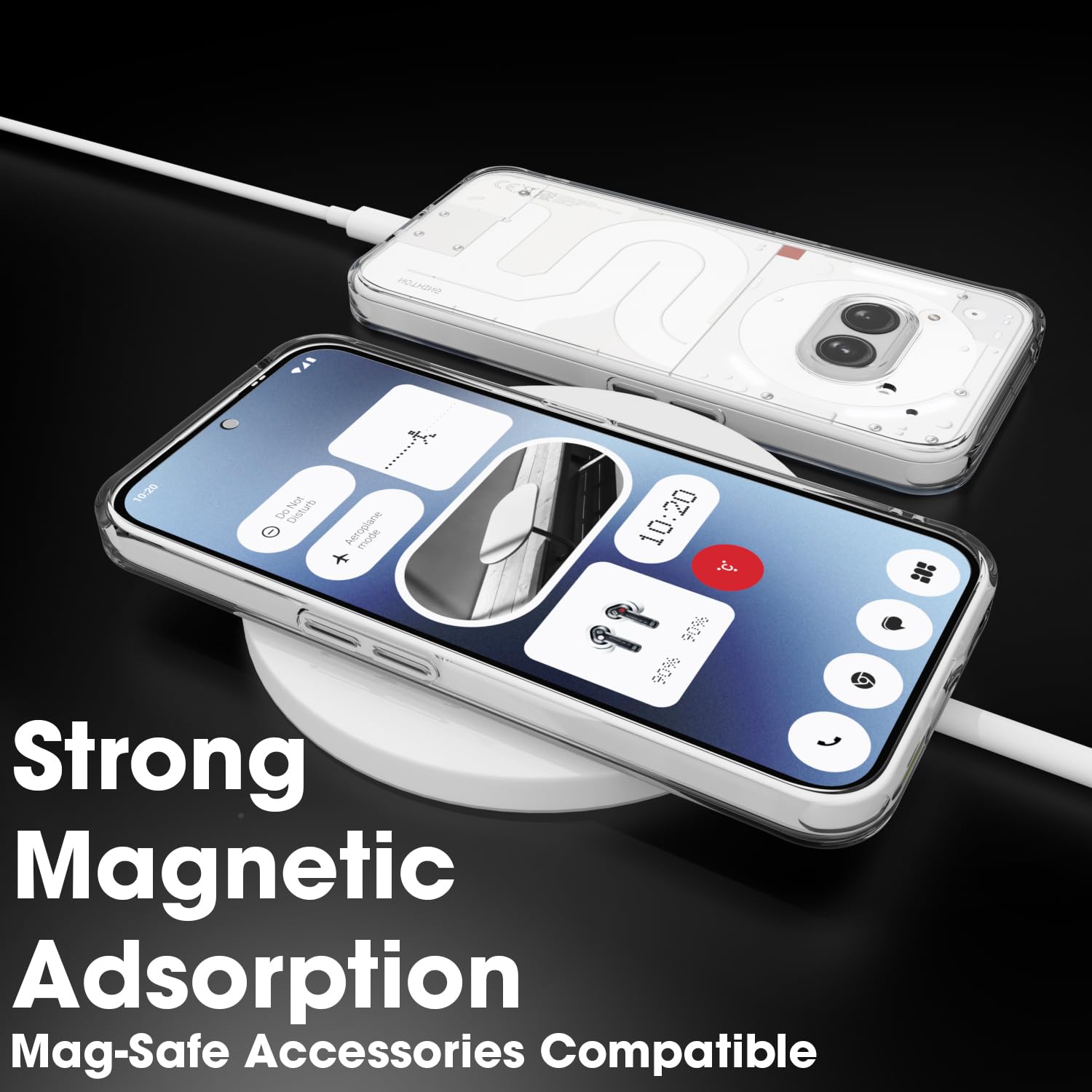 Sounce Nothing Phone 2a Back Cover Case Camera Protection Bump Hard Case Back Cover Compatible with Nothing Phone 2a Plus 5G (TPU + Poly Carbonate, Crystal Clear) - Transparent