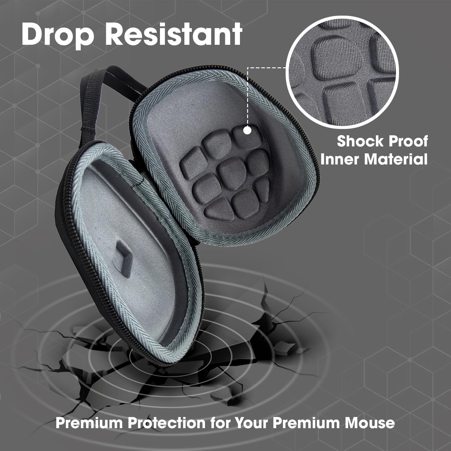 Sounce Mouse Cover Portable Carrying Protector Case for Logitech MX Master 2S Master 3 Wireless Mouse Protective Storage Bag Organizer (with Cushion & Lanyard) - Black