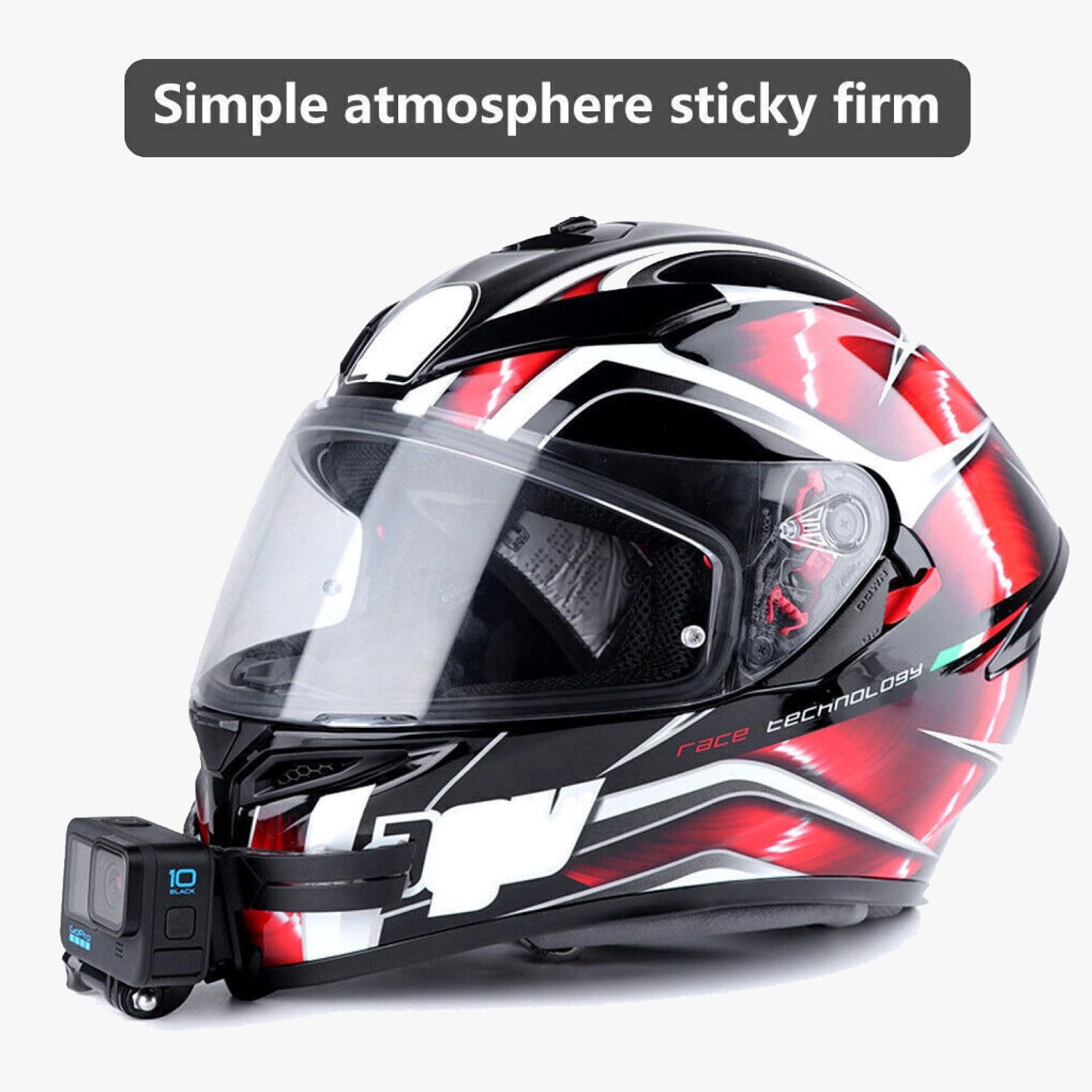 Sounce Action-cam Compatible Chin Mount for Motorcycle Helmets | Secure and Convenient for GoPro and Action Cameras | 3M VHB Tape