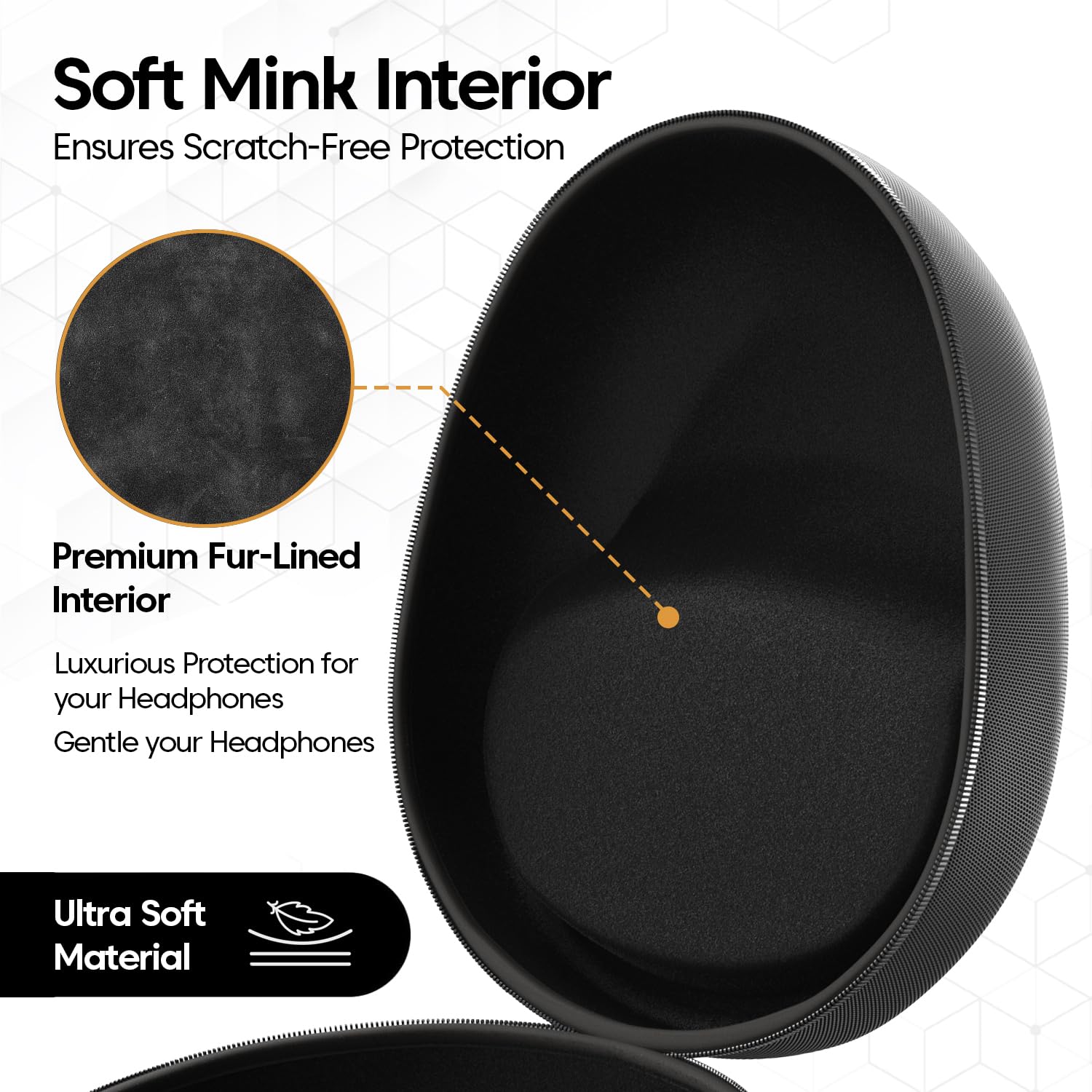 Sounce Hard Shell EVA Headphone Carrying Case for Universal Oversized Over-Ear Headset,Travel Headphone Bag Shockproof, Water Repellent, Anti-Pressure Portable Protective Pouch/Storage Bag, (Black)