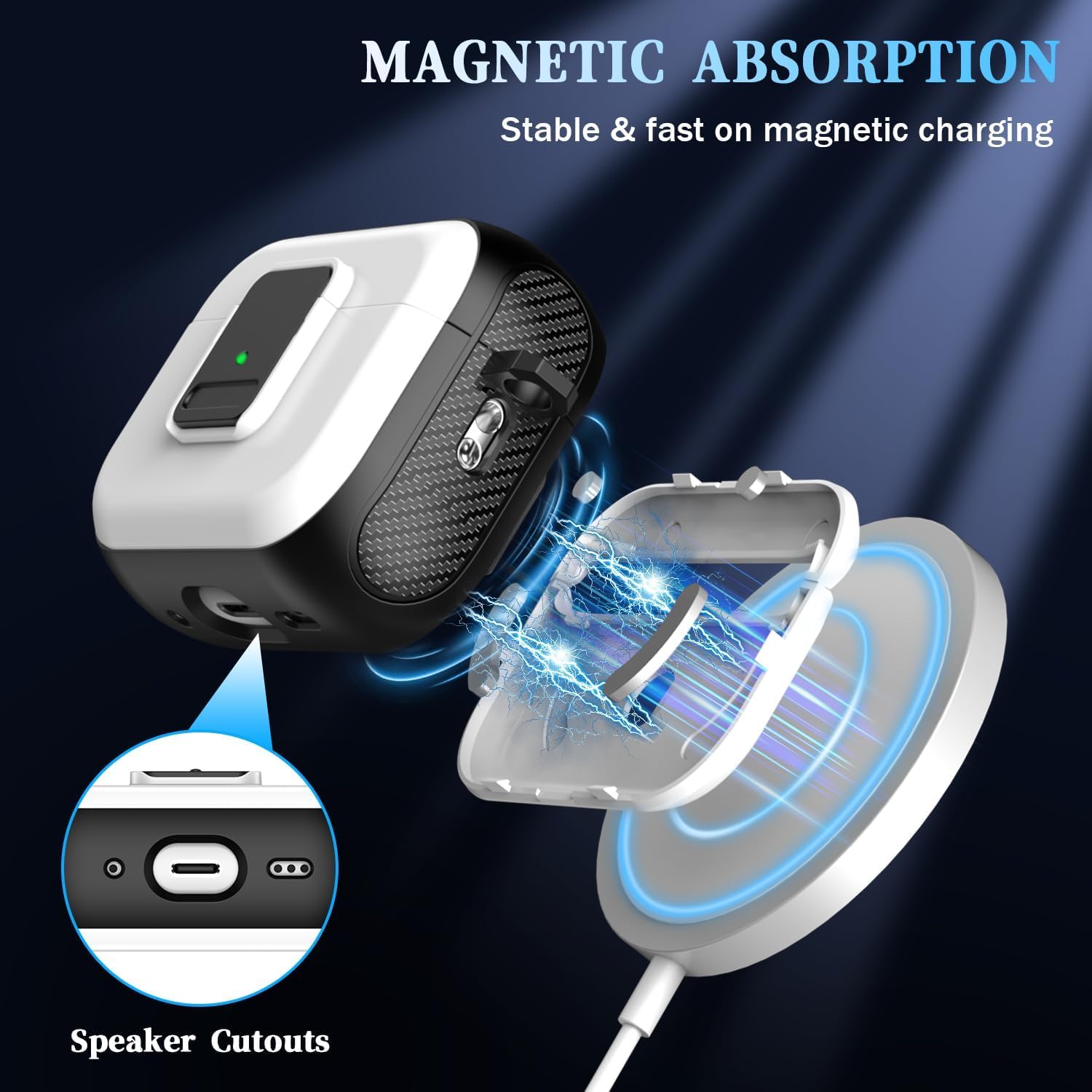 Sounce Compatible for AirPods Pro 2 Case with Mag-Safe, Wireless Charging, Powerful Drop Protection, TPU, Tough Magnetic Cover for AirPods Pro 1st/2nd Generation (2022/2019) with Airpods Cleaning Kit