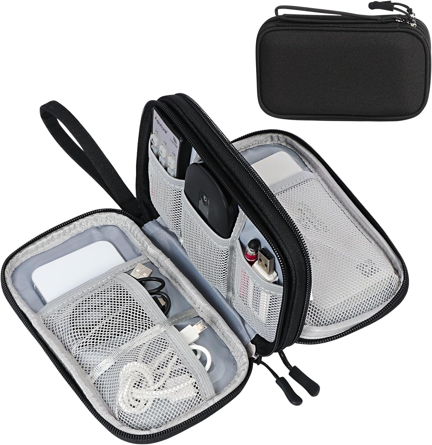 Sounce Portable Travel Organizer Pouch for Cables, Chargers & Gadgets – Waterproof Digital Accessory Case