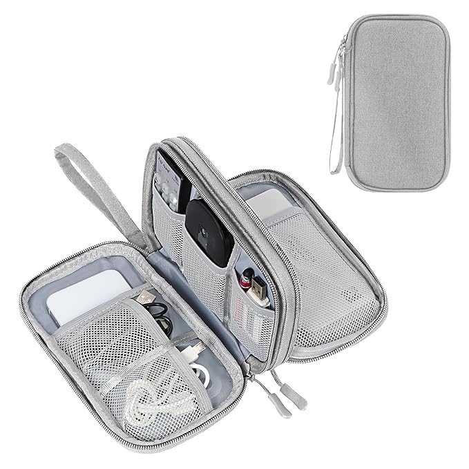 Sounce Portable Travel Organizer Pouch for Cables, Chargers & Gadgets – Waterproof Digital Accessory Case