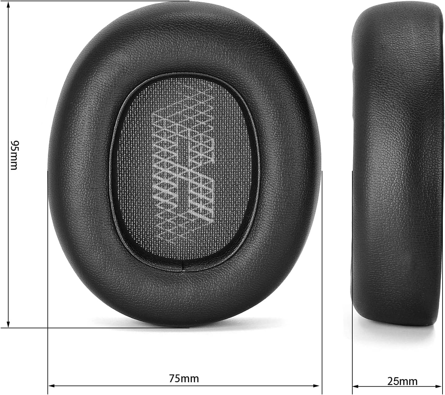 Sounce Replacement Earpads Cushions for JBL E65 (E65BTNC), Live 650 (650NC 650BTNC), Live 660 (660NC 660BTNC), Duet NC Headphones Extra Thick Ear Pads with Softer Leather Earmuffs Memory Foam - Black
