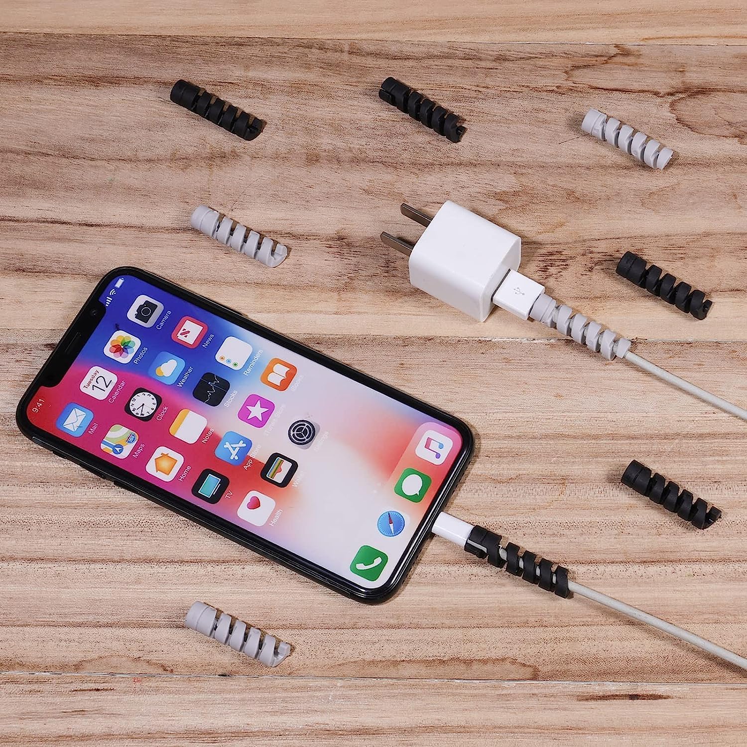 Sounce 25 Pcs Spiral Cable Protectors | USB & Charger Wire Saver