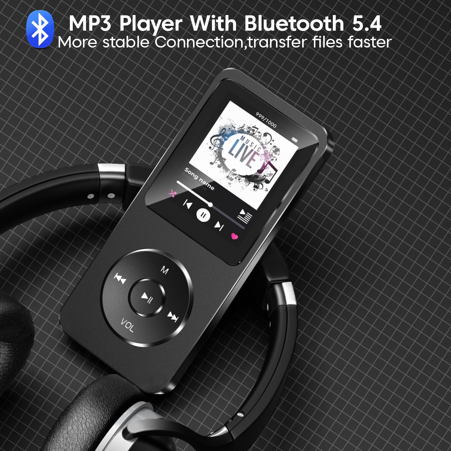Sounce 16GB MP3 Player with Bluetooth 5.4 – HiFi Lossless Music, FM Radio, Voice Recorder & E-Book