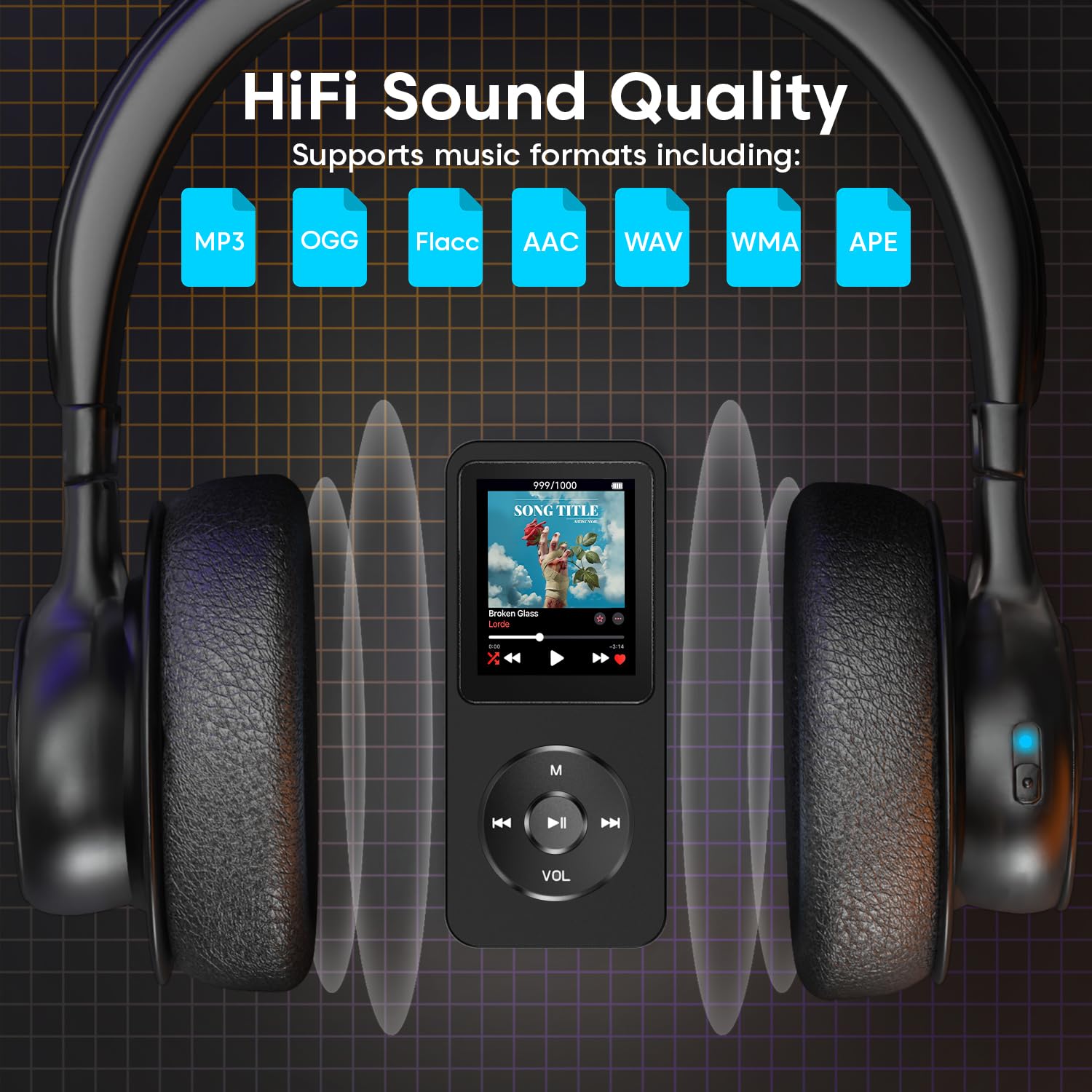 Sounce 16GB MP3 Player with Bluetooth 5.4 – HiFi Lossless Music, FM Radio, Voice Recorder & E-Book