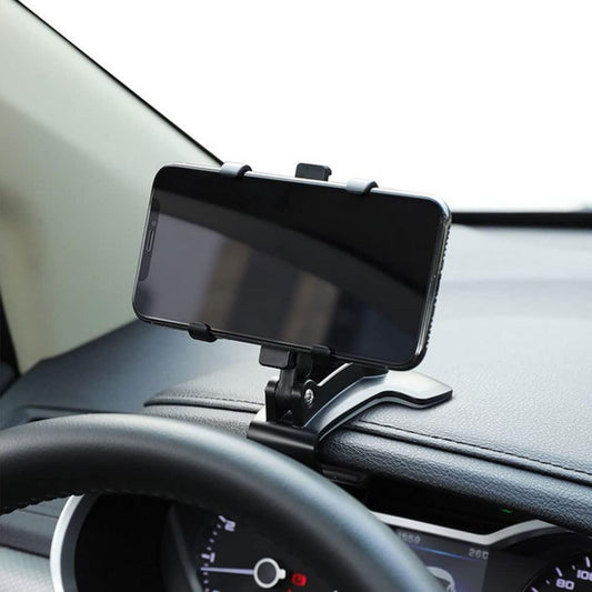 Sounce 360 Rotatable Car Mobile Holder for Dashboard Anti Slip Multifunctional Car Rearview Mirror Phone Holder 360 Degree Car Phone Mount for All Mobile Phones Size Up to 6.5 Inch Black
