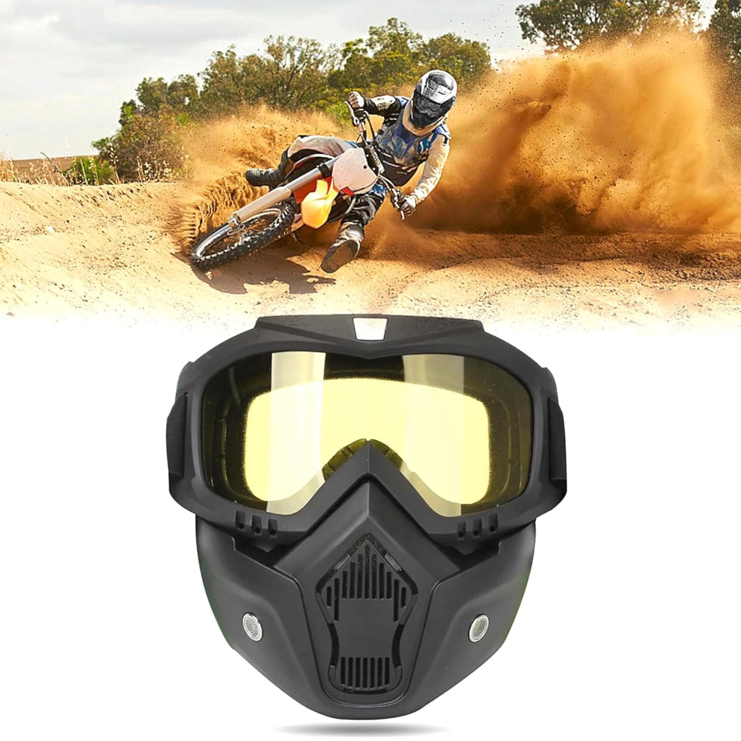 goggle mask Sounce UV Protective Goggle Bike Mask – Windproof & Detachable