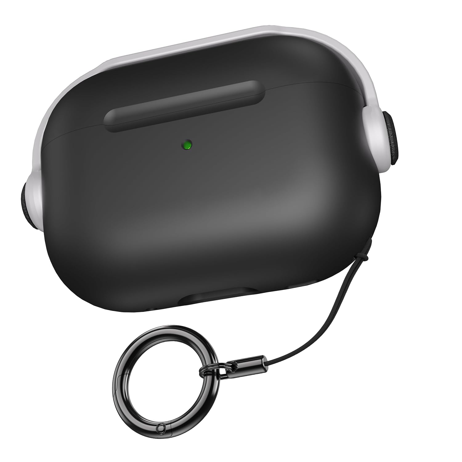 Sounce Antilost Lid Case Shell for Airpods pro 2 Case Cover with Lanyard, Full Protection Tough Shockproof Lock Cover Compatible with Airpods pro 2 Gen-2 (2022, 2023) with Carabiner - Black & White