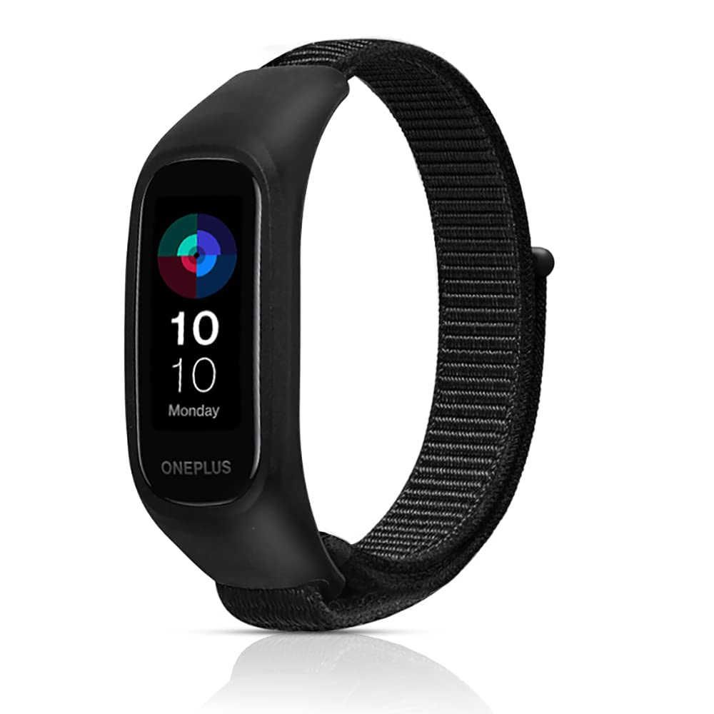 Sounce Black Nylon Adjustable Band Strap Compatible for Oneplus Smart Band & Oppo Smart Band