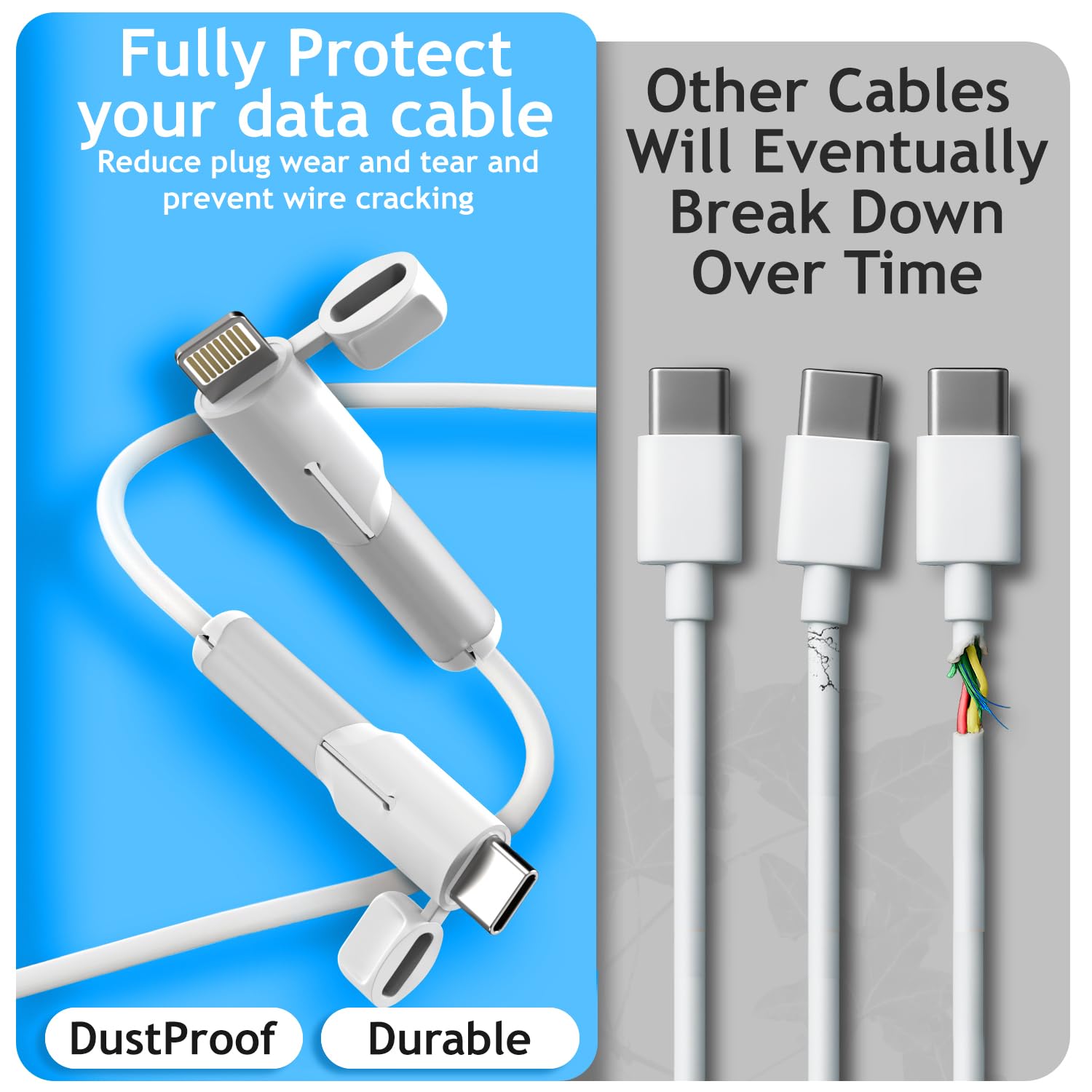 Cable End Protector for Apple Type-C to Type-C – Waterproof Silicone Cap & Anti-Bend Cable Saver | Sounce
