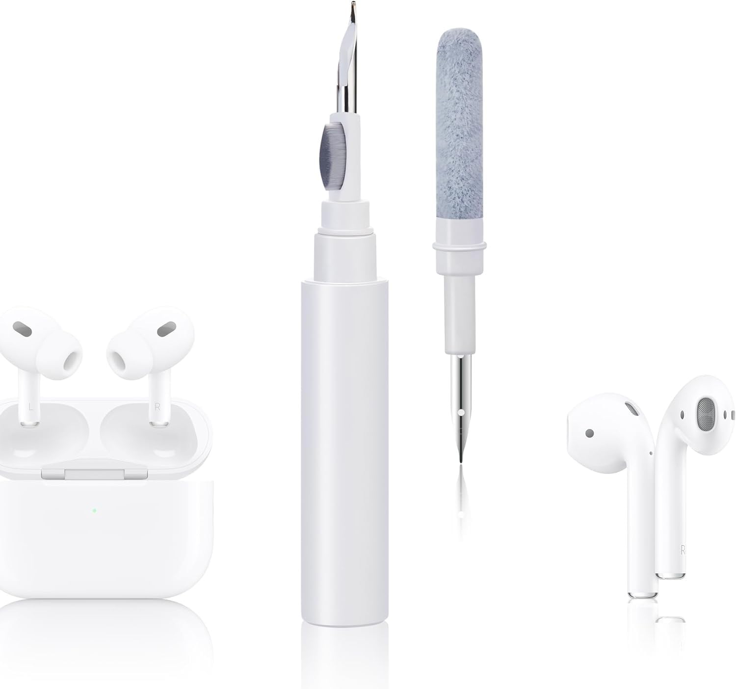 Sounce Earphone Cleaning Pen for Airpods, 4-in-1 Soft Brush Cleaning kit, Compatible with AirPods Pro, AirPods 3 Case Cleaner Tool Kit Set - White