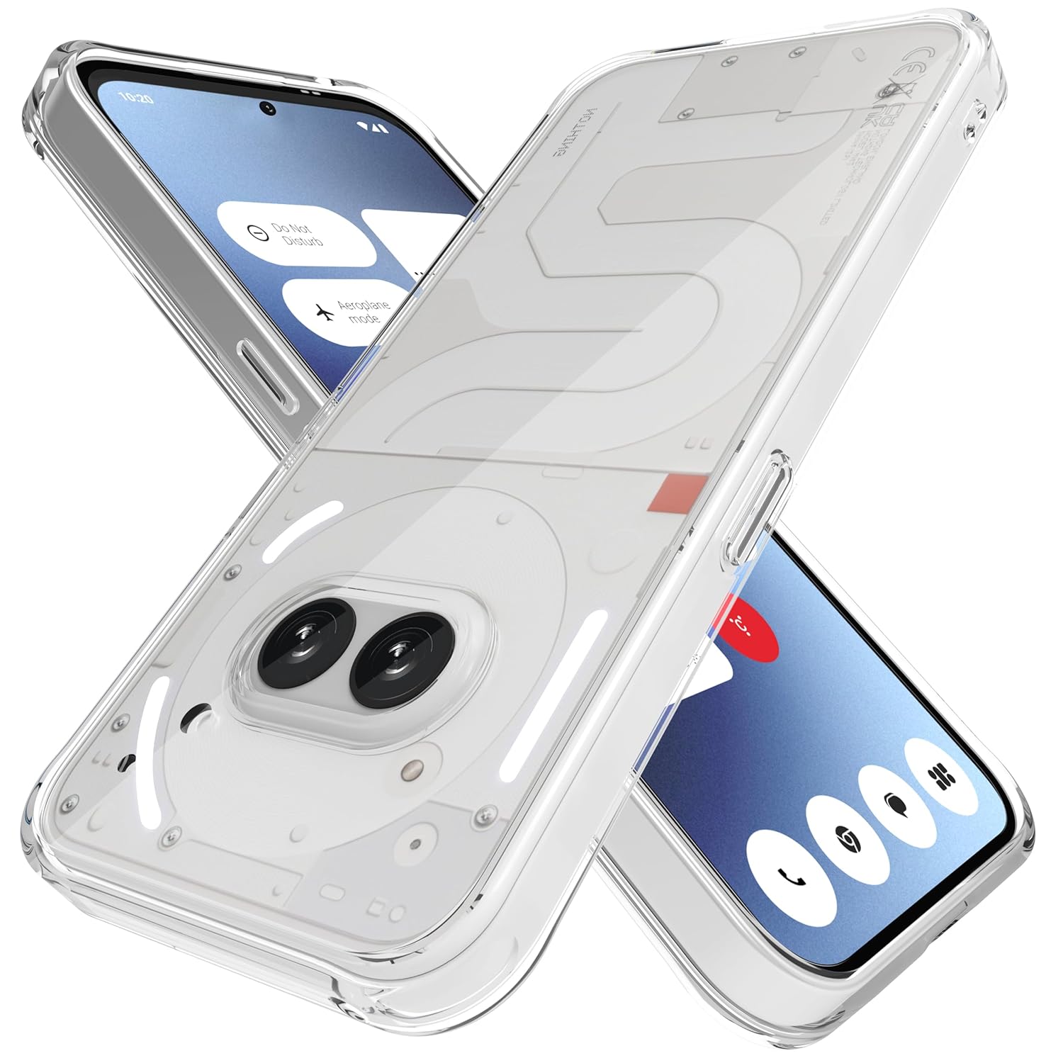 Sounce Nothing Phone 2a Back Cover Case Camera Protection Bump Hard Case Back Cover Compatible with Nothing Phone 2a Plus 5G (TPU + Poly Carbonate, Crystal Clear) - Transparent