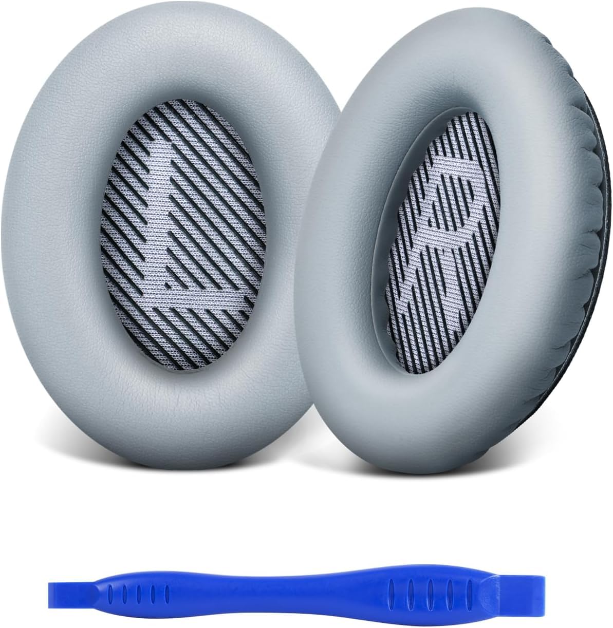 Sounce Replacement Earpads Cushions for Bose QuietComfort 35 (QC35) Quiet Comfort 35 II, QuietComfort 15 QC35/ Ae2 Ae2i Ae2w SoundTrue & SoundLink Headphones, Ear Pads with Softer Leather (Grey)