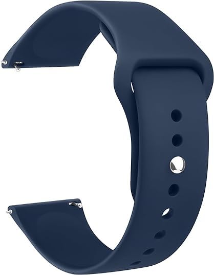 Sounce Silicone 22mm Replacement Band Strap with Rust free Button Compatible with Boat, Fire Boltt, Noise, Dizo, Beatxp, Fast-Track, Ptron, Amazfit & Other 22mm Watches - Blue