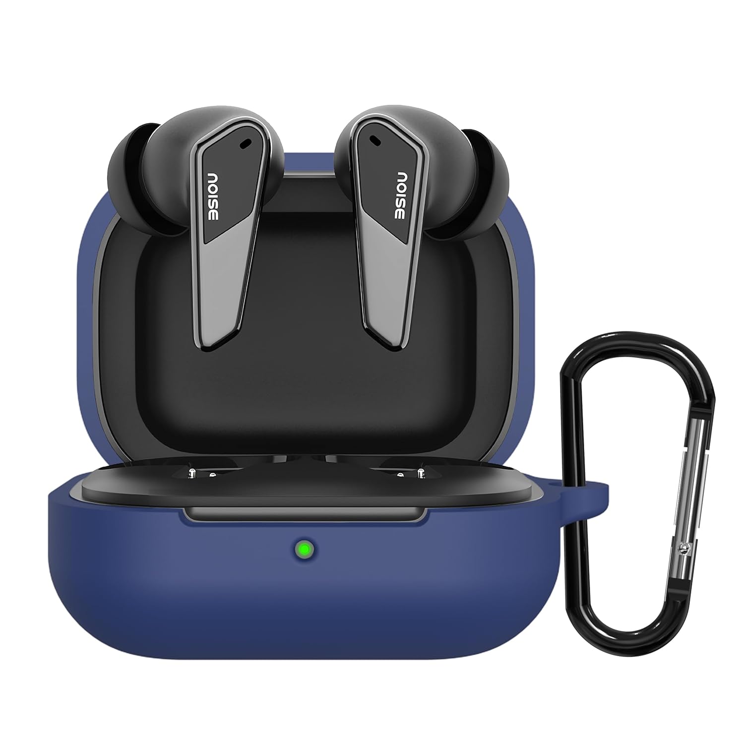 Sounce Silicone Case Cover for Noise Buds N1 Pro, Portable Non-Slip Grip & Scratch-Resistant Protector with Carabiner Clip Full Protection Water Resistant, Shockproof Cover - Blue