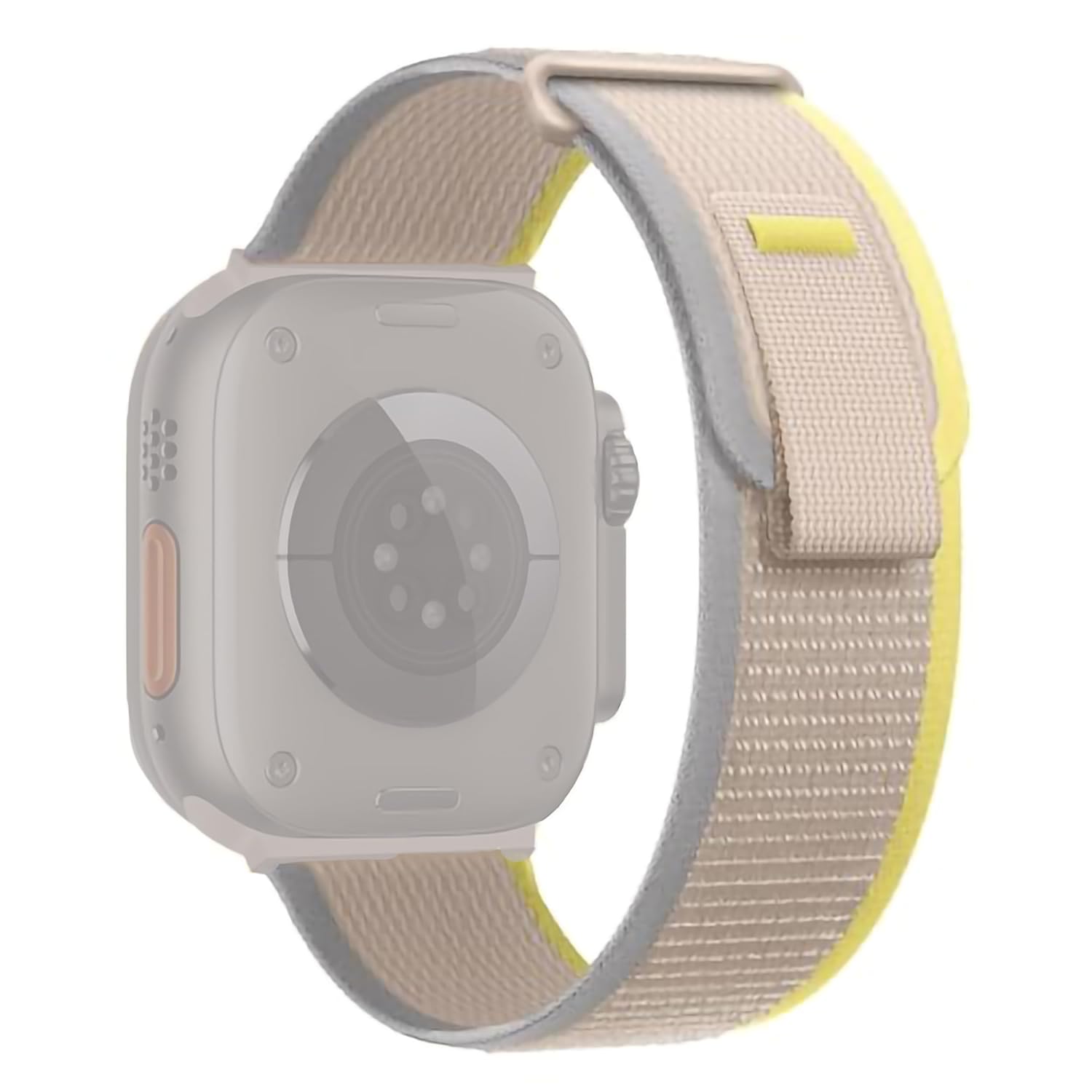 Sounce Soft Breathable Sport Nylon Loop Strap Compatible with iWatch Bands 49mm 45mm 44mm 42mm Adjustable Velcro Straps for iWatch Series SE 9 8 7 6 5 4 3 2 1 & Ultra 2 - Yellow & Beige