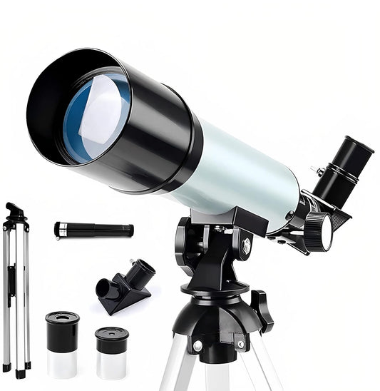 Sounce Telescope Zoom 90X HD Focus Astronomical Refractor with Portable Tripod Stand. High-Power Telescope and Beginners to Explore Moon, Space, Planets, Star, Wildlife Watch Day-Night Sky, Outdoor.