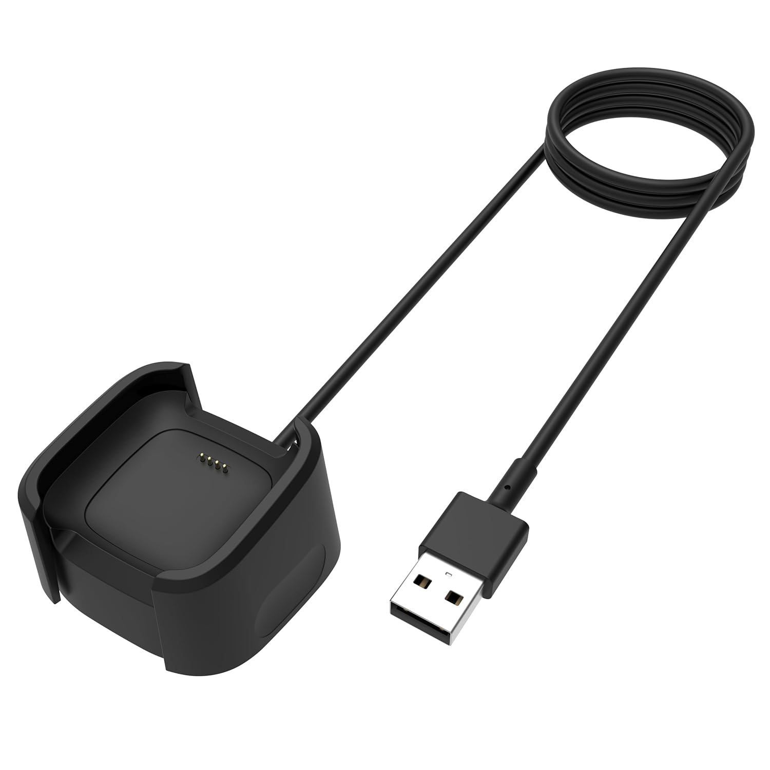 Sounce USB Charging Cable for Fitbit Versa Lite/Versa/Versa Special Edition, Replacement USB Charging Dock Station with 3.3ft Cable Cord for Versa Smartwatch (Black)