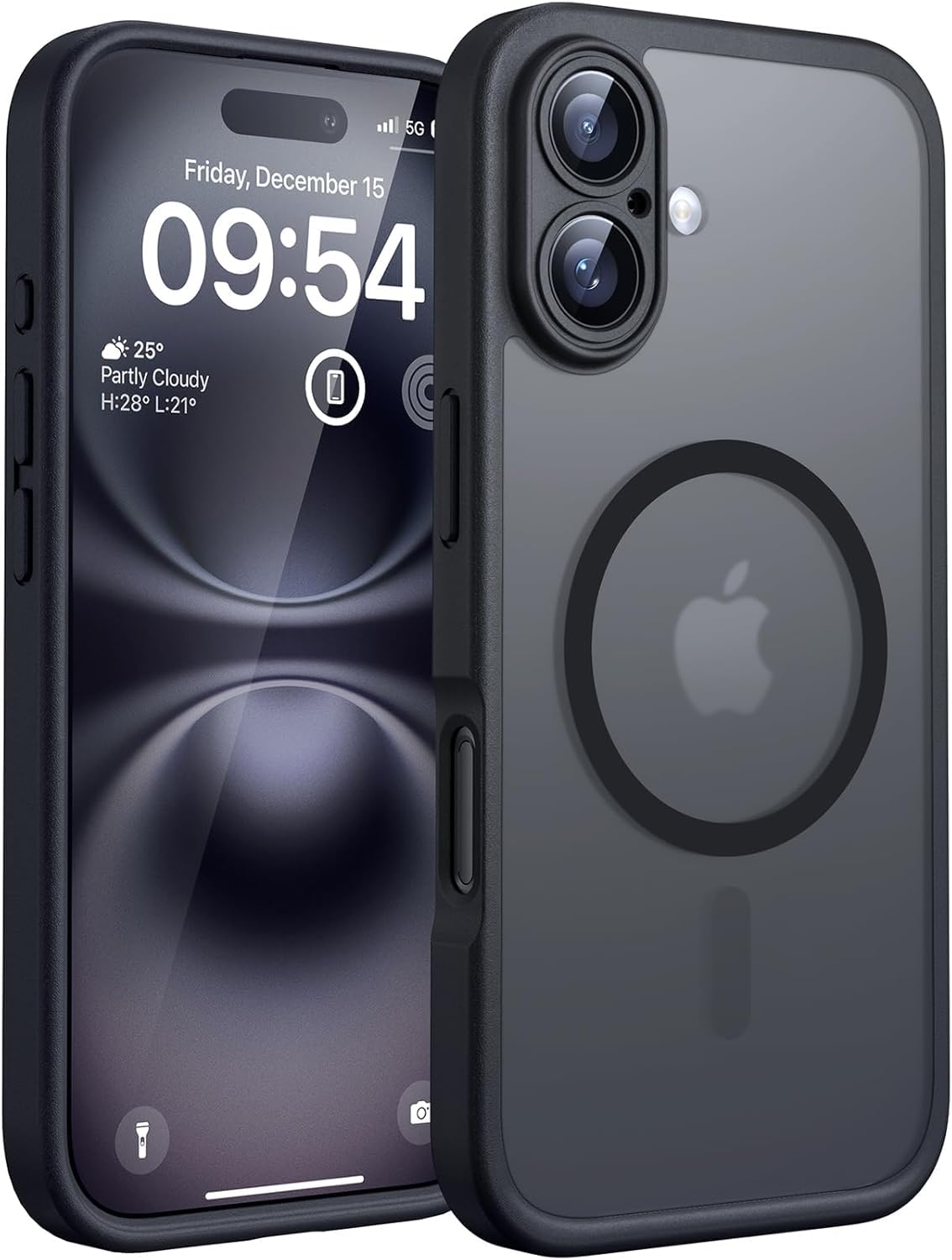 Sounce for iPhone 16 Back Case Cover | Defence Series Matte Mag-Safe Camera & Drop Protection Back Cover Case for iPhone 16 (Polycarbonate|Translucent Back)