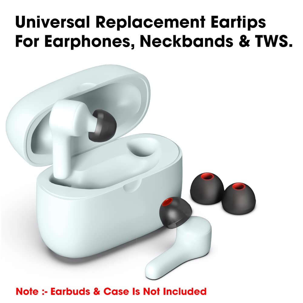 Sounce 10-Piece (5 Pairs) Medium Earbud Tips – Silicone Replacement Earphone Covers for 3.8mm–4.2mm Inner Hole – Noise-Isolating, Universal Fit