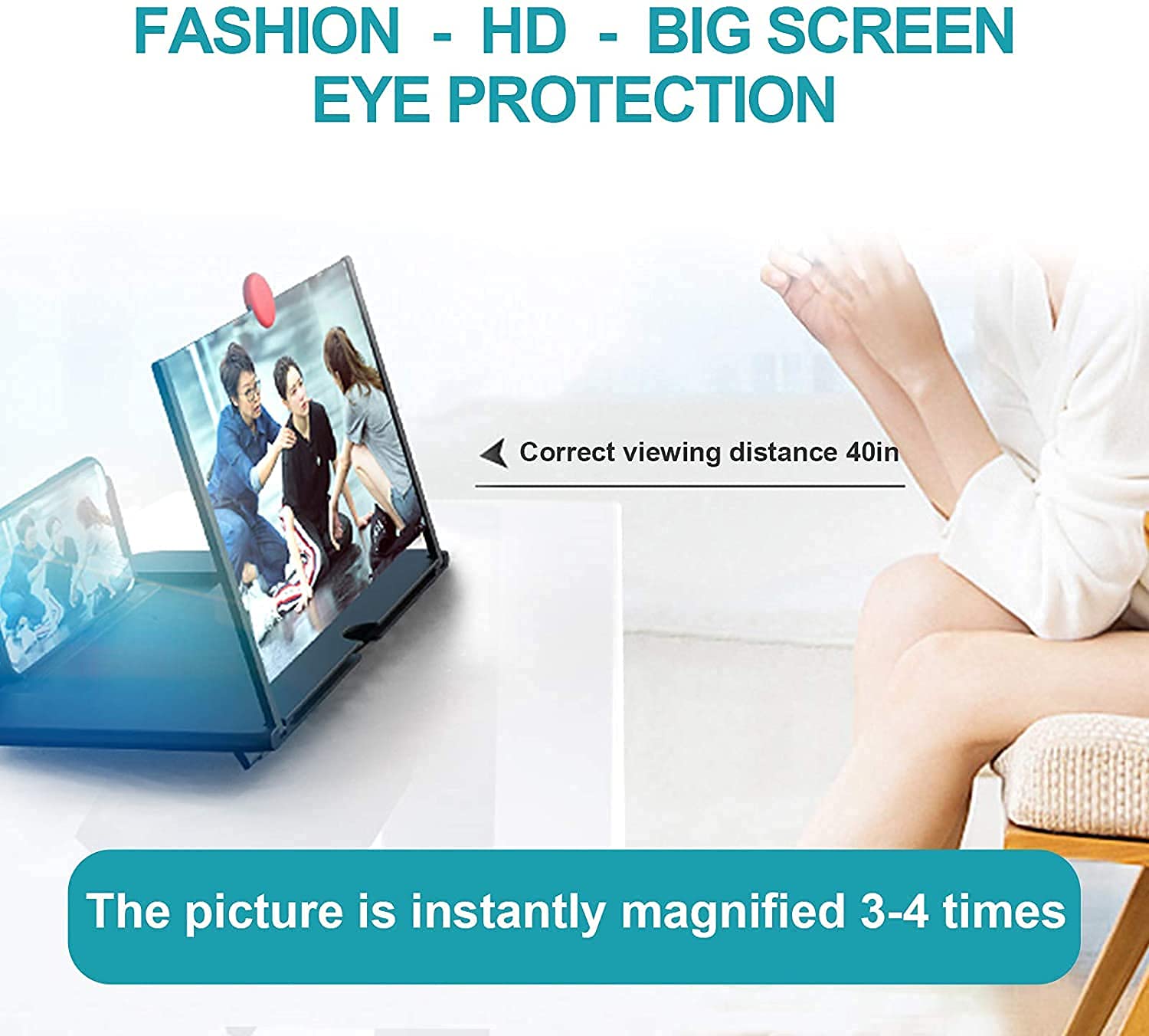Sounce New Version Screen Expanders & Screen Magnifier Amplifier,3D HD New Phone Holder for Smartphones- with 1 Year Replacement Warranty - 10 Inch Screen