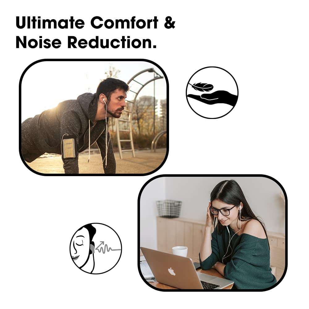 Sounce 10-Piece (5 Pairs) Medium Earbud Tips – Silicone Replacement Earphone Covers for 3.8mm–4.2mm Inner Hole – Noise-Isolating, Universal Fit