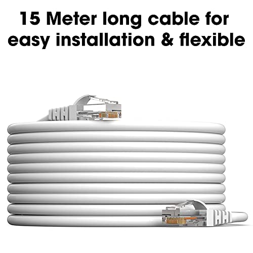 Sounce Cat6 Ethernet Cable 550 MHz Outdoor & Indoor, Upto 10 Gbps Support Cat6 Network, Heavy Duty Flat LAN Internet Patch Cord, Solid Weatherproof High Speed Cable for Router, Modem