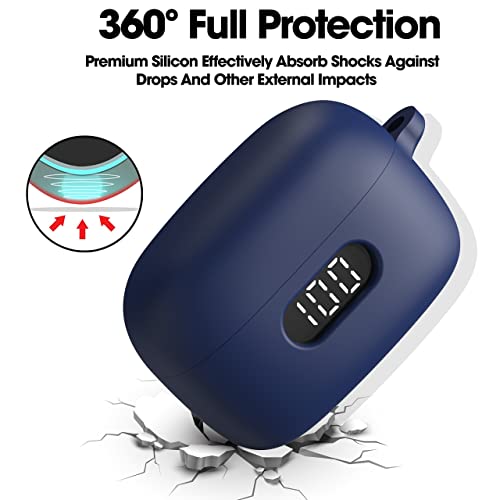 Sounce Earphone Case Cover for Boat Airdopes 121 Pro, Soft Silicone Skin Case Cover Shock-Absorbing Protective Case with Keychain [Front LED Visible