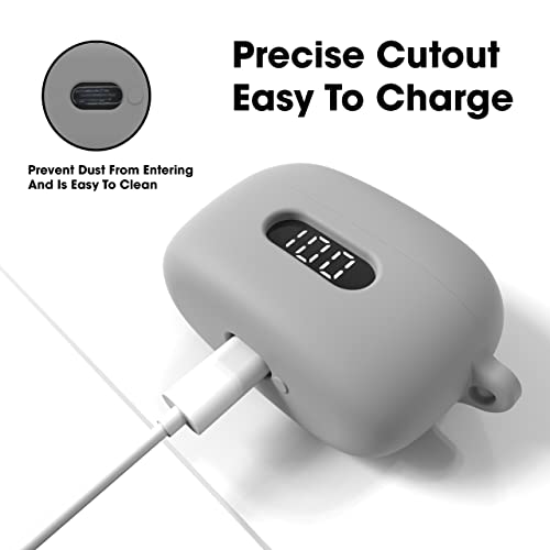 Sounce Earphone Case Cover for Boat Airdopes 121 Pro, Soft Silicone Skin Case Cover Shock-Absorbing Protective Case with Keychain [Front LED Visible