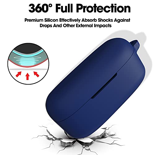 Sounce Silicone Protective Case Cover for Boat Airdopes 121v2 / Boat Airdopes 121, Anti Fall Anti Dust, with Hook Earphone Case