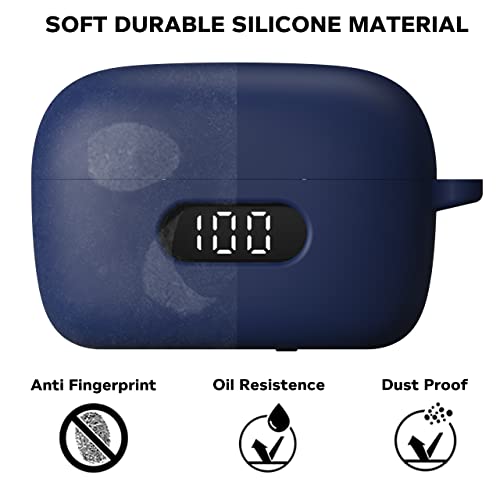 Sounce Earphone Case Cover for Boat Airdopes 121 Pro, Soft Silicone Skin Case Cover Shock-Absorbing Protective Case with Keychain [Front LED Visible