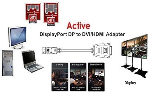 Sounce Display Port to HDMI Adapter, 1080p Display Port DP to HDMI Cable Male to Female Port Support Video & Audio Compatible with Computer, PC, Monitor, Projector, HDTV (Not Bidirectional)