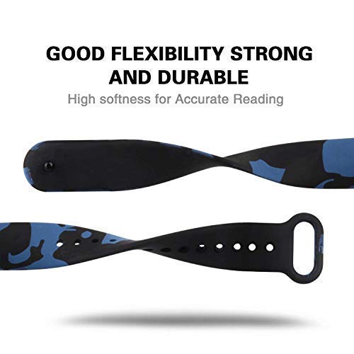 Sounce Blue & Green Camo Adjustable Watch Strap Combo for Xiaomi Mi Band 3/ Mi Band 4