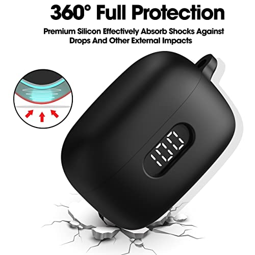 Sounce Earphone Case Cover for Boat Airdopes 121 Pro, Soft Silicone Skin Case Cover Shock-Absorbing Protective Case with Keychain [Front LED Visible