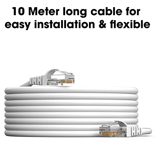 Sounce Cat6 Ethernet Cable 550 MHz Outdoor & Indoor, Upto 10 Gbps Support Cat6 Network, Heavy Duty Flat LAN Internet Patch Cord, Solid Weatherproof High Speed Cable for Router, Modem