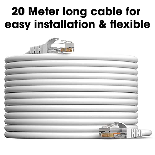 Sounce Cat6 Ethernet Cable 550 MHz Outdoor & Indoor, Upto 10 Gbps Support Cat6 Network, Heavy Duty Flat LAN Internet Patch Cord, Solid Weatherproof High Speed Cable for Router, Modem