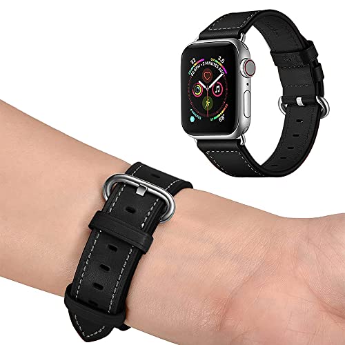 Sounce Compatible for i Watch Band 38mm 40mm 42mm 44mm Adjustable PU Leather Wristband Loop for Watch Series 6/5/4/3/2/1, SE