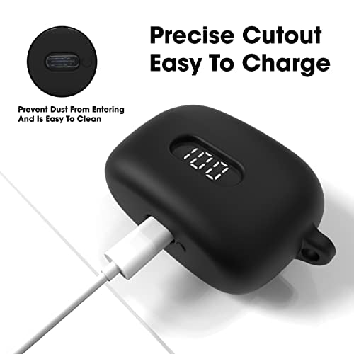 Sounce Earphone Case Cover for Boat Airdopes 121 Pro, Soft Silicone Skin Case Cover Shock-Absorbing Protective Case with Keychain [Front LED Visible