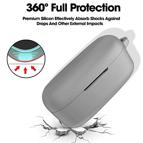 Sounce Silicone Protective Case Cover for Boat Airdopes 121v2 / Boat Airdopes 121, Anti Fall Anti Dust, with Hook Earphone Case