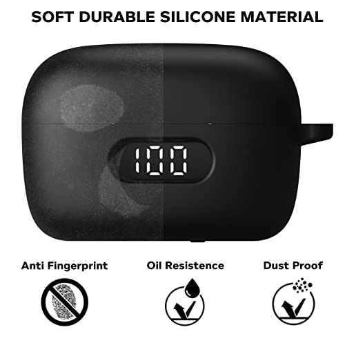 Sounce Earphone Case Cover for Boat Airdopes 121 Pro, Soft Silicone Skin Case Cover Shock-Absorbing Protective Case with Keychain [Front LED Visible