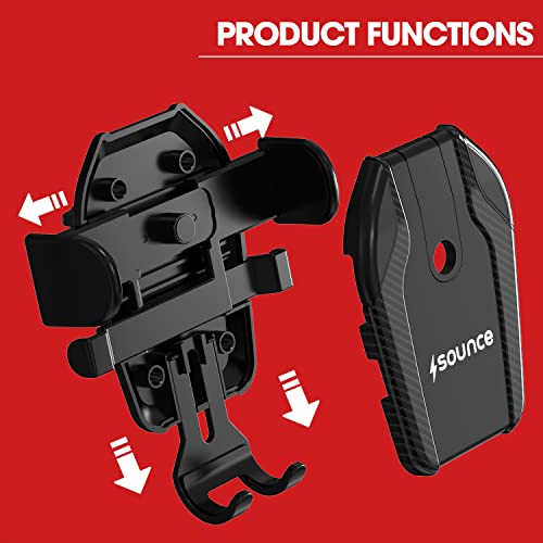 Sounce Car Mobile Holder with One Click Technology, 360° Rotational, Strong Suction Cup, Compatible with 4 to 7 Inch Devices, Windshield and Dashboard Mobile Holder for Car and Use (Black)