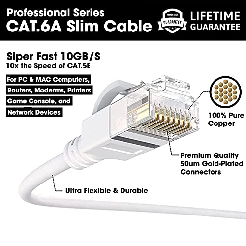 Sounce Cat6 Ethernet Cable 550 MHz Outdoor & Indoor, Upto 10 Gbps Support Cat6 Network, Heavy Duty Flat LAN Internet Patch Cord, Solid Weatherproof High Speed Cable for Router, Modem